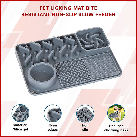 Grey Tough Lick Mat for dogs, bite resistant with a non-slip base
