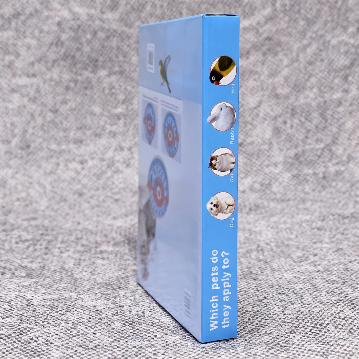 Side view of the Pizza Puzzle treat toy box
