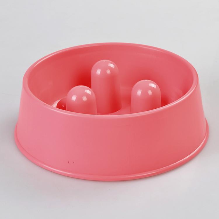 Pink Slow Feeder Dog Bowl with moulded pegs to slow down fast eaters