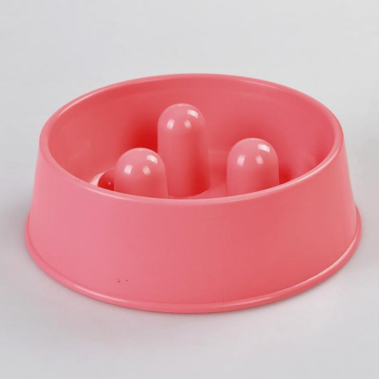 Pink Slow Feeder Dog Bowl with moulded pegs to slow down fast eaters
