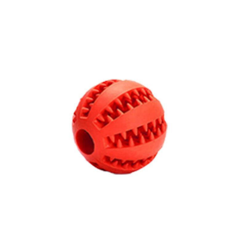 Red Rubber Treat Ball for small dogs and puppies