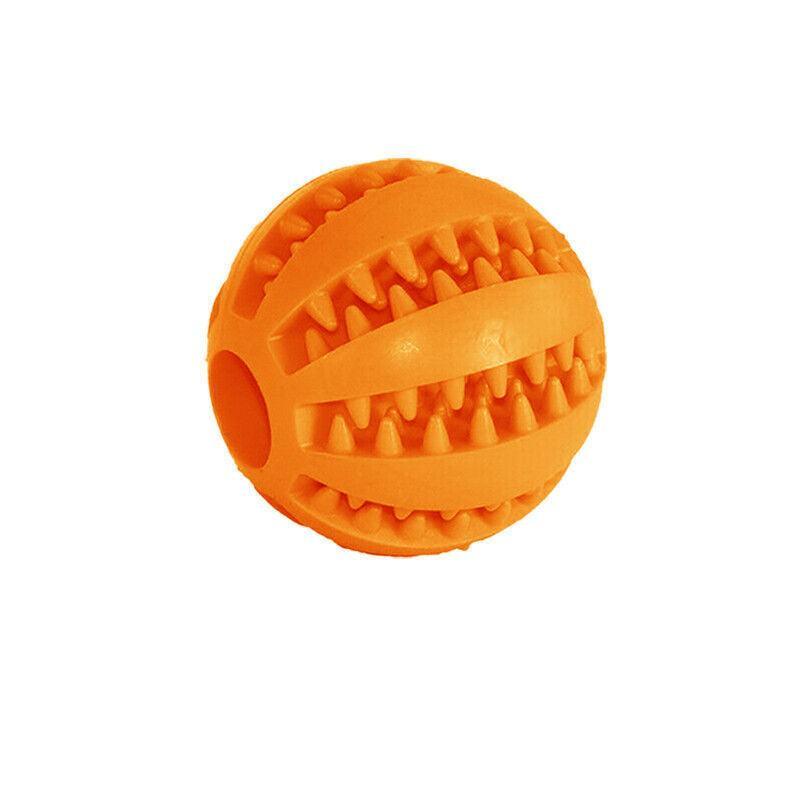 Orange Rubber Treat Ball for small dogs and puppies