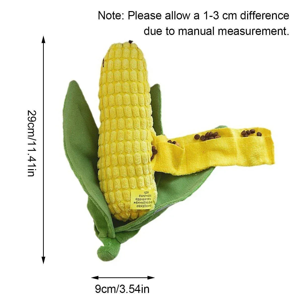 Corn Chew Toy size guide: 29cm long and 9cm wide