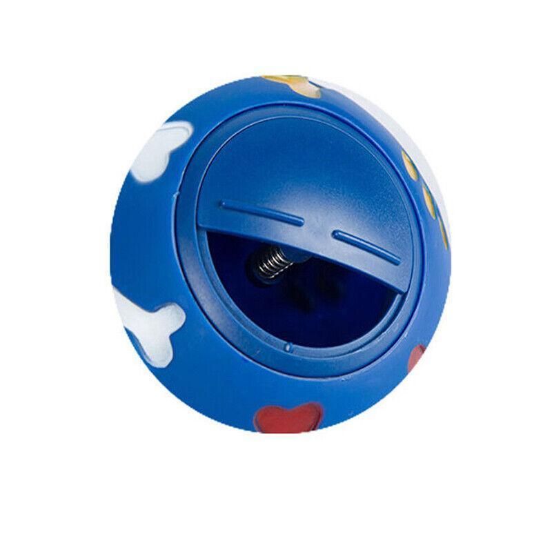 Close up of the treat opening on a blue Treat Tumbler Ball